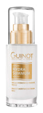 Load image into Gallery viewer, white pump bottle with gold writing Guinot Hydra Summum Face Serum indicating it's for moisturizing
