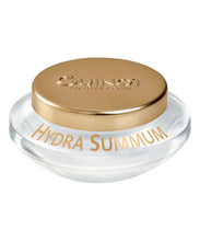 Load image into Gallery viewer, A jar of Guinot HYDRA SUMMUM CREAM with a gold-colored lid and a clear body, labeled in white and gold.