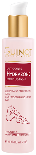 Pink pump 200ml bottle of Guinot Hydrazone Body Lotion