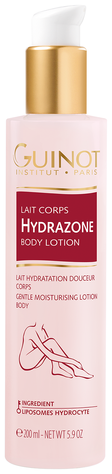 Pink pump 200ml bottle of Guinot Hydrazone Body Lotion